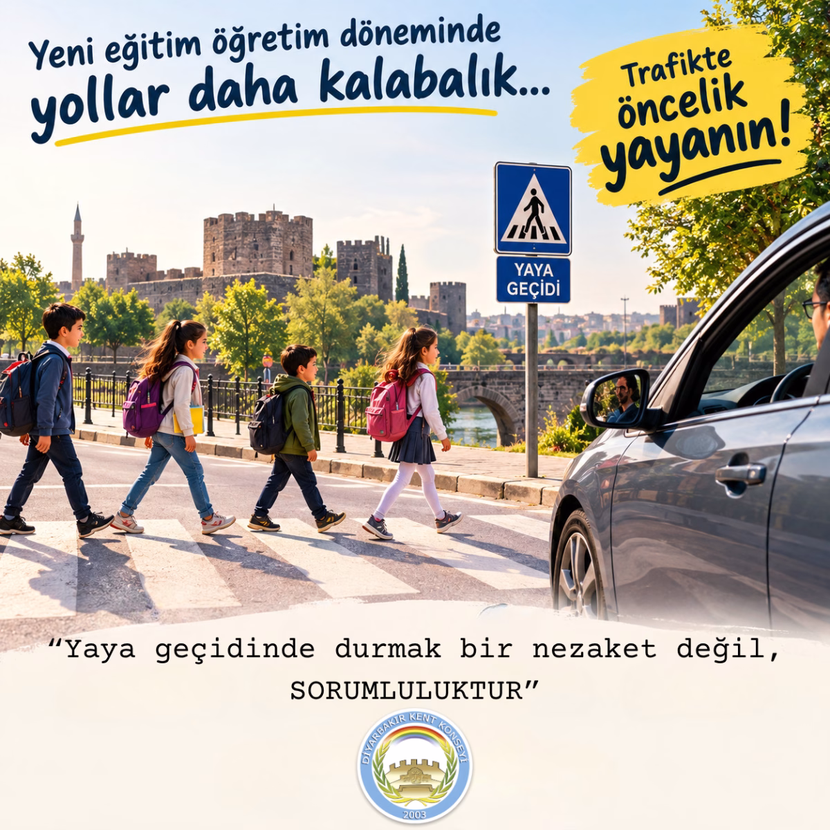 Yaya geçidinde durmak bir nezaket değil, sorumluluktur